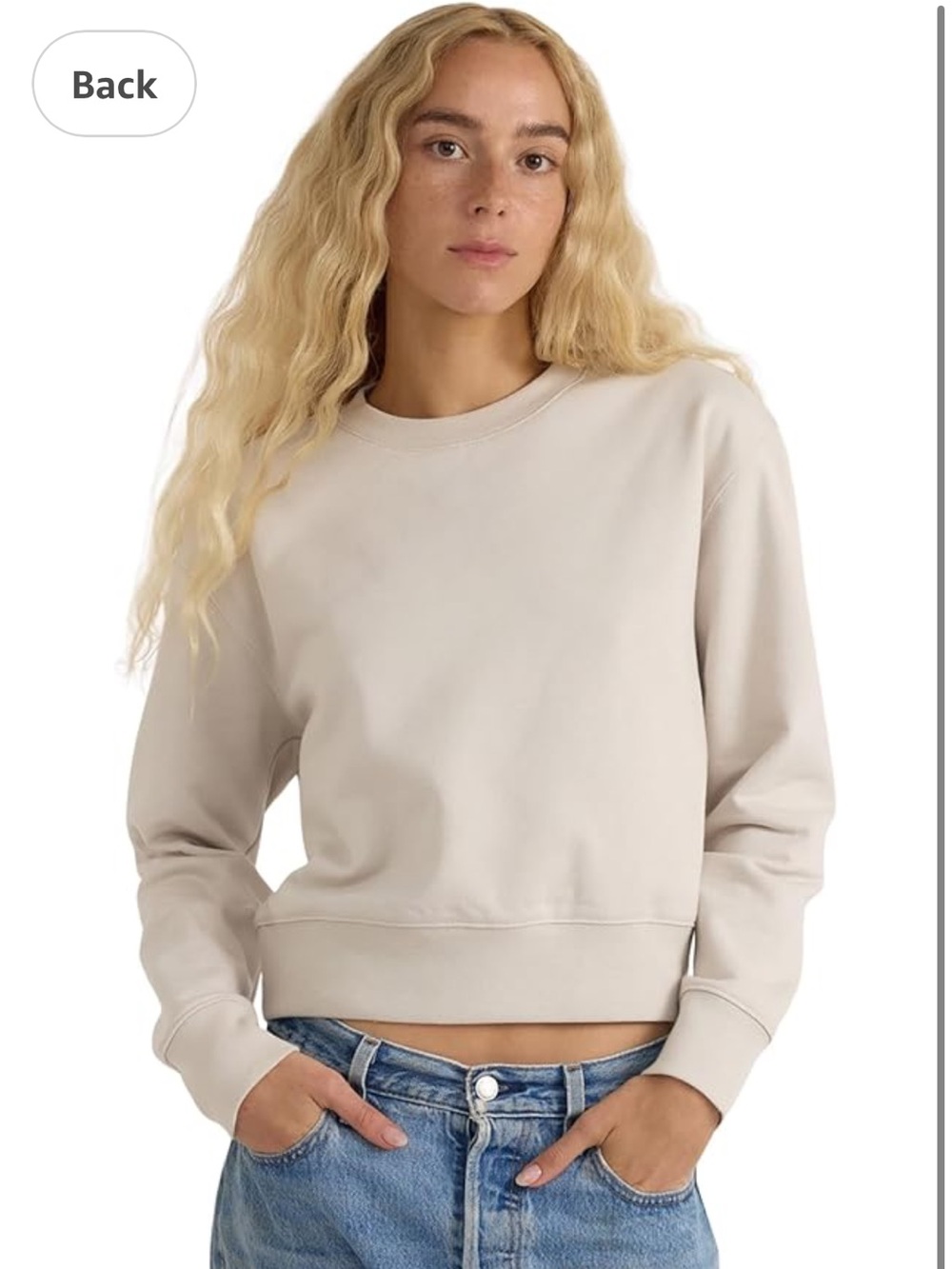 GUC Organic Basics sandstone cropped sweatshirt
